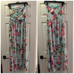 Mint floral tube dress BNWT